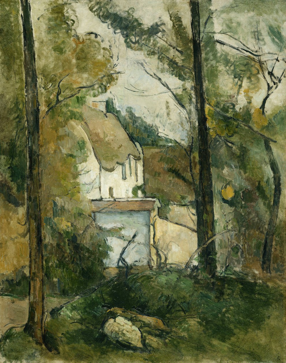 Haus in den Bäumen, Auvers; Maison Dans Les Arbres, Auvers, 1879 von Paul Cézanne