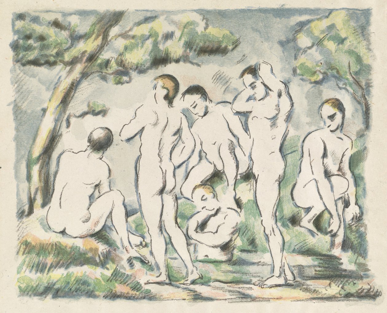 Die Badenden, kleine Platte, 1897 von Paul Cézanne