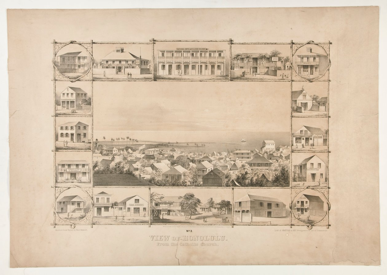 Ansicht von Honolulu, von der katholischen Kirche (Nr. 3) von Paul Emmert