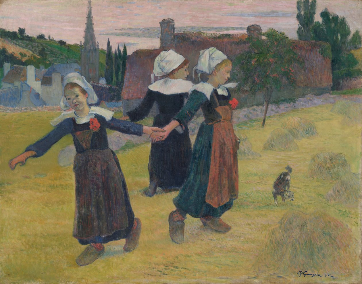 Bretonische Mädchen tanzen, Pont-Aven von Paul Gauguin