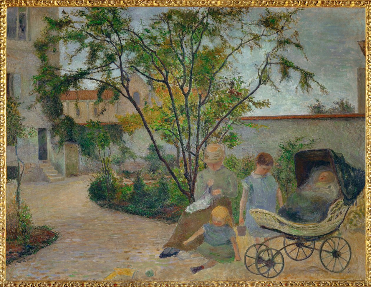 Garten in Vaugirard, oder Die Familie des Malers im Garten der Rue Carcel von Paul Gauguin