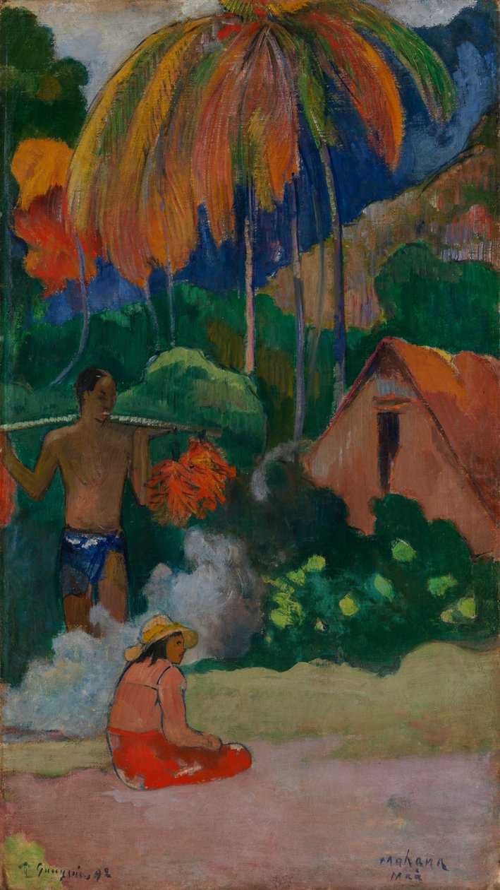 Landschaft in Tahiti (Mahana Maà) von Paul Gauguin