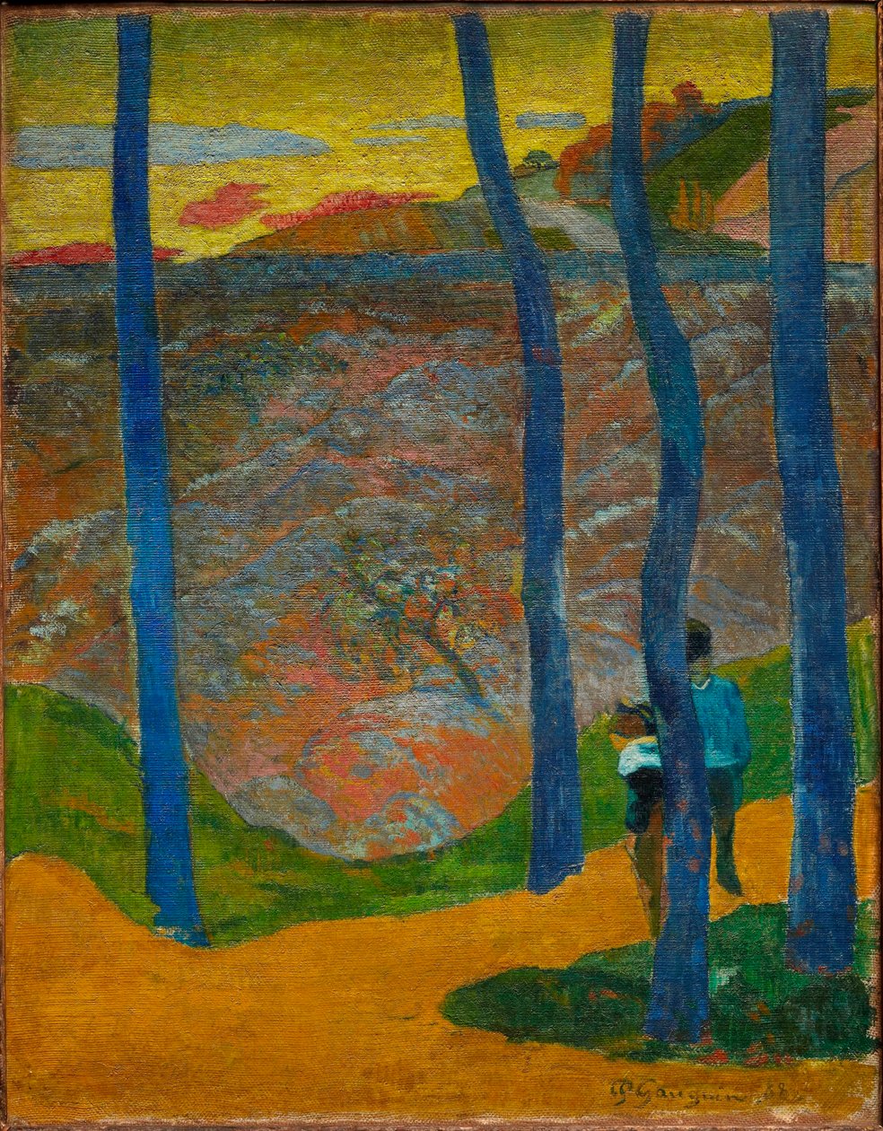 Les Arbres bleus. Vous y passerez, la belle. Blaue Bäume. Deine Zeit wird kommen, meine Schöne!, 1888 von Paul Gauguin
