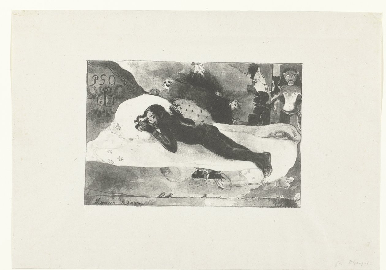 Liegendes Mädchen und Geister der Verstorbenen von Paul Gauguin