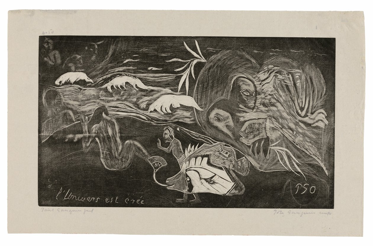 L’univers est créé (Das Universum wird erschaffen), aus der Noa Noa Suite von Paul Gauguin