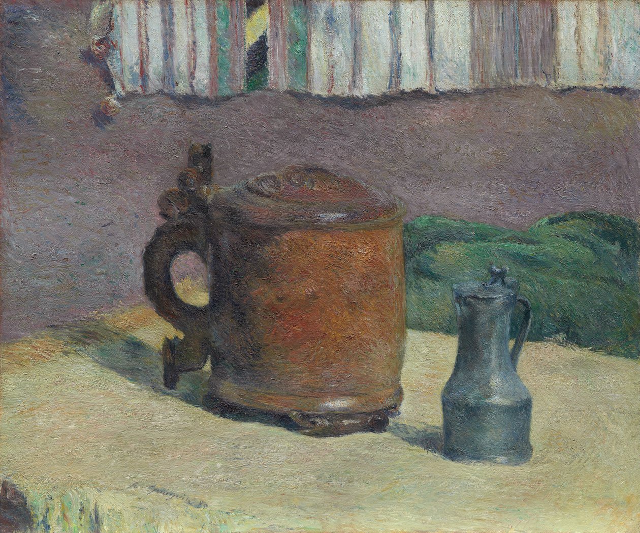 Stillleben: Holztankard und Metallkrug von Paul Gauguin