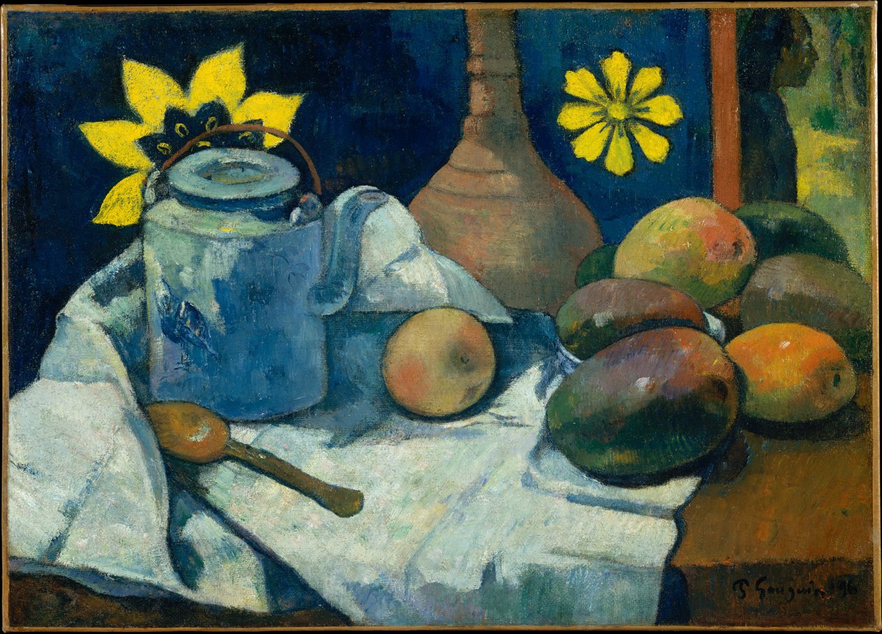 Stillleben mit Teekanne und Obst von Paul Gauguin