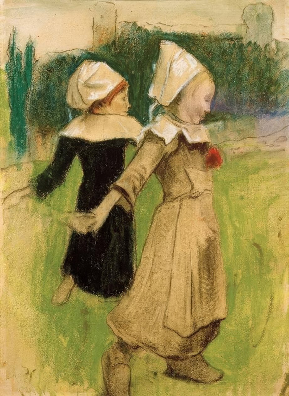 Studie für: Bretonische Mädchen beim Tanz, Pont-Aven von Paul Gauguin