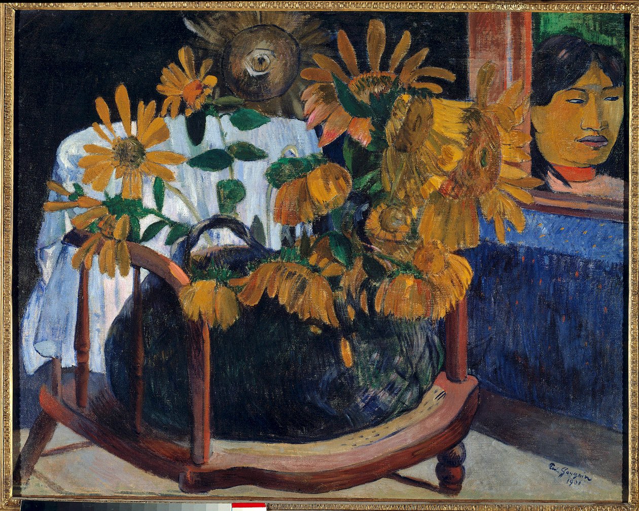 Sonnenblumen in einem Sessel von Paul Gauguin