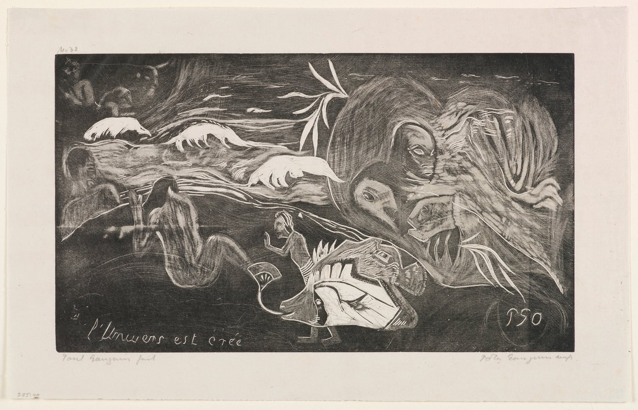 Die Schöpfung des Universums, aus der Serie „Noa Noa“ von Paul Gauguin