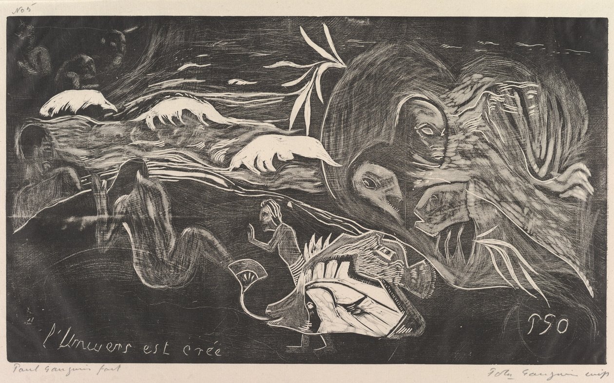 Das Universum wird erschaffen, aus Fragrance Noa Noa, 1893-94 von Paul Gauguin