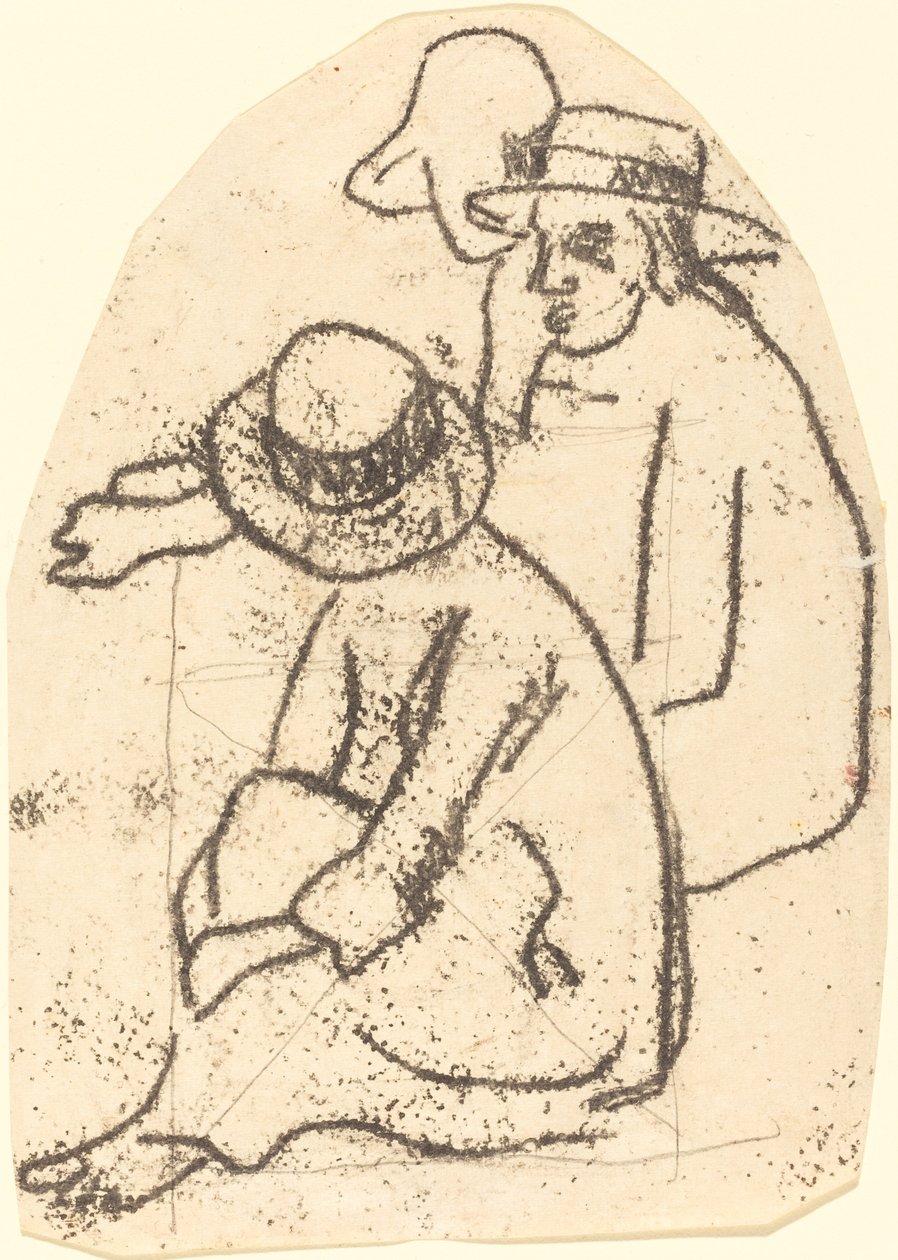 Drei Tahitianer (Studie für "Die Schwester der Barmherzigkeit") von Paul Gauguin