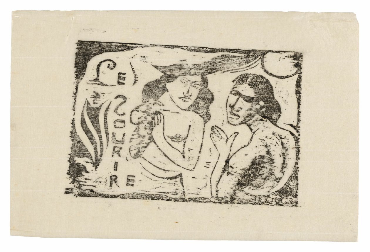 Zwei Frauen plaudern, Kopfstück für Le Sourire von Paul Gauguin