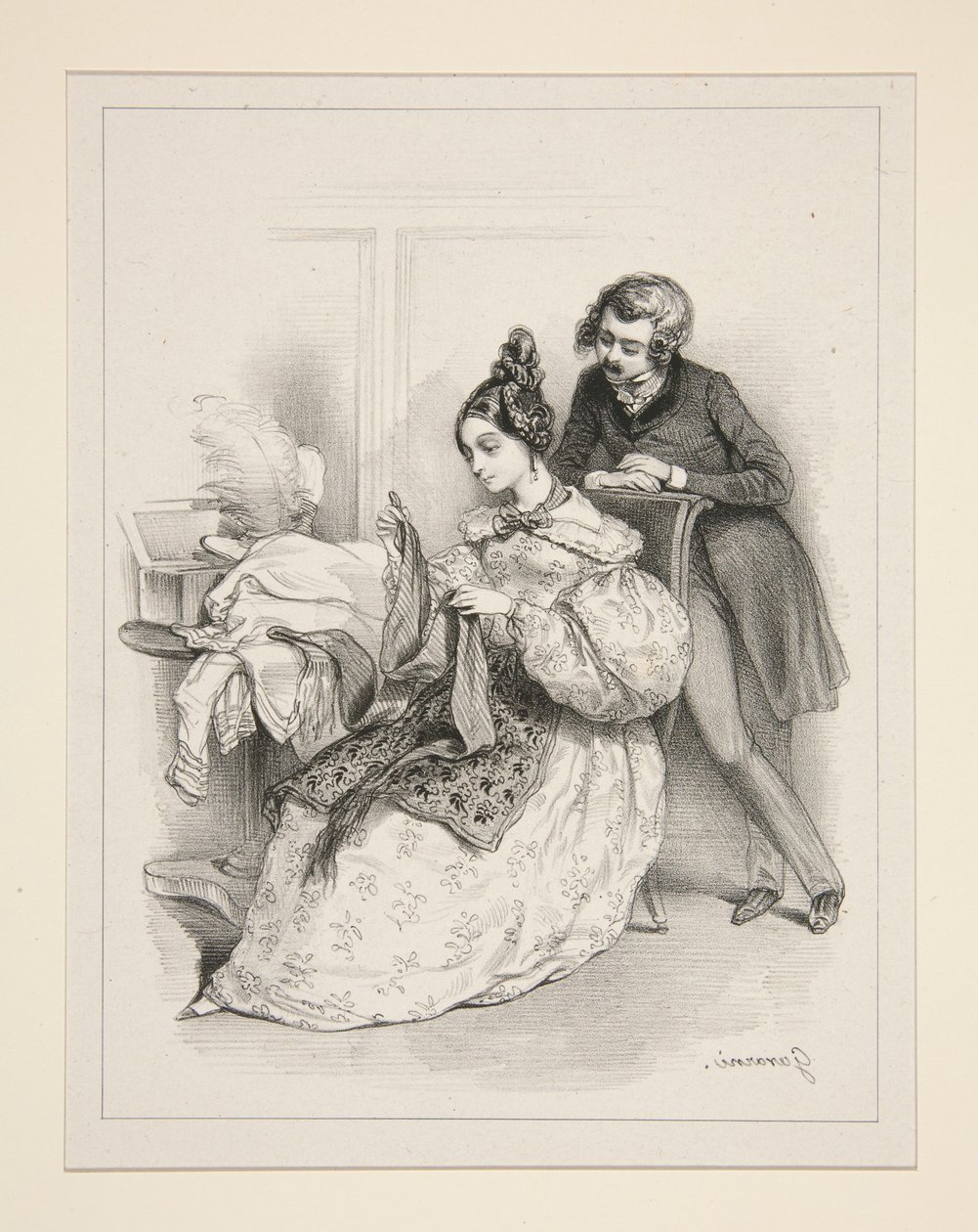 (Der Schal.) von Paul Gavarni