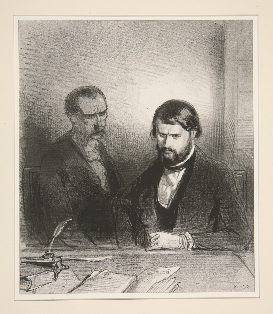 (Vor dem Notar.) - Es geht also um die Abtretung des Eigentums von Argencourt... von Paul Gavarni