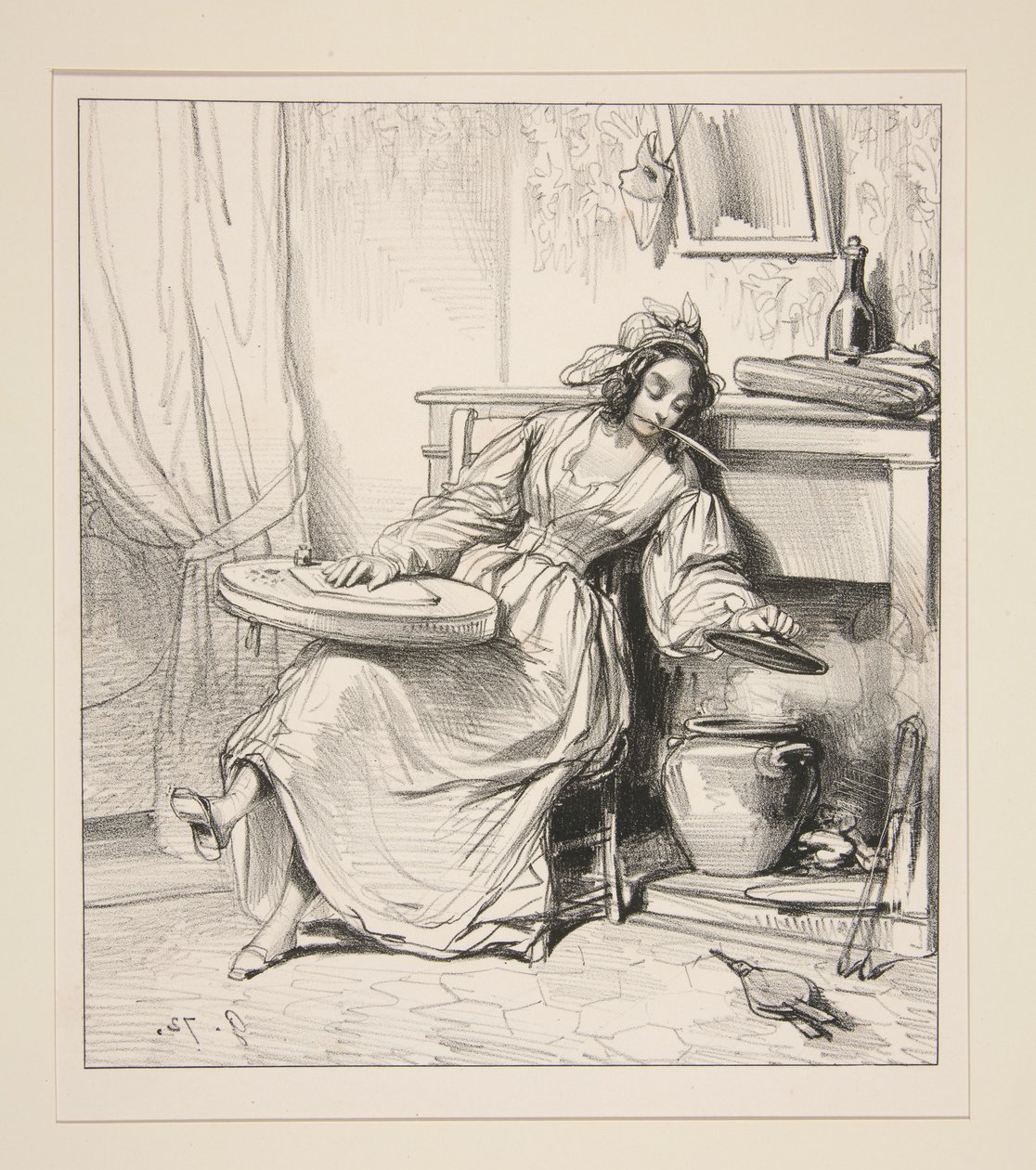... - Adolphe! Adolphe! Sie wollen also Ihre Eugenie umbringen!... von Paul Gavarni
