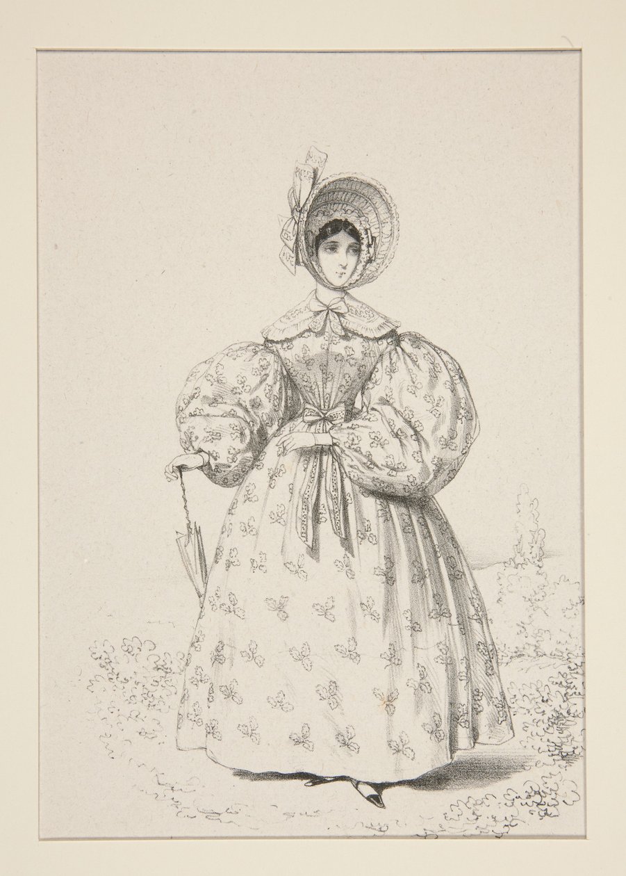 AUF DER PROMENADE. Mai 1835. Kleid aus englischem Musselin,... von Paul Gavarni