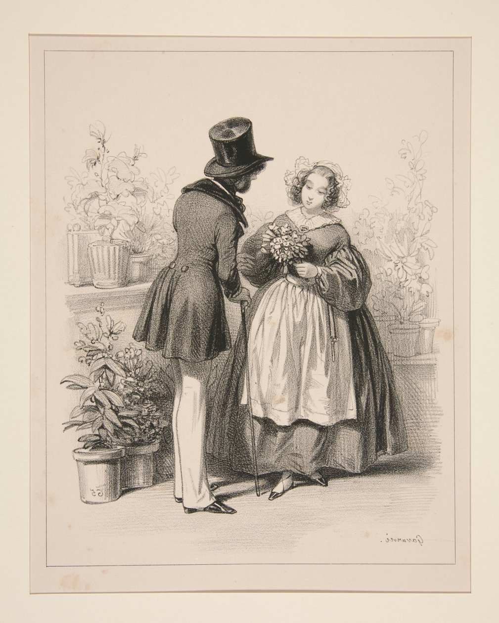 BOUQUETIERE. von Paul Gavarni