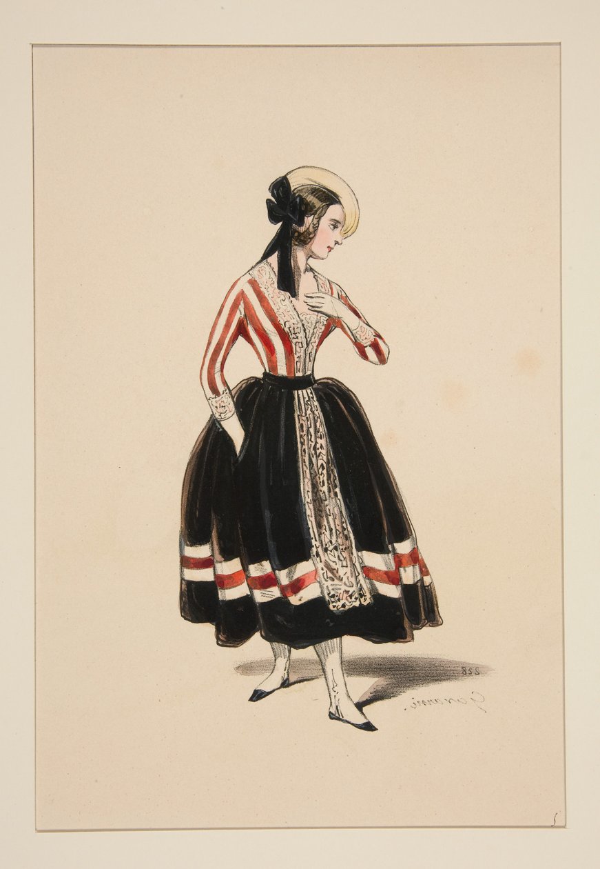 Dorfkokette. Strohhut... von Paul Gavarni
