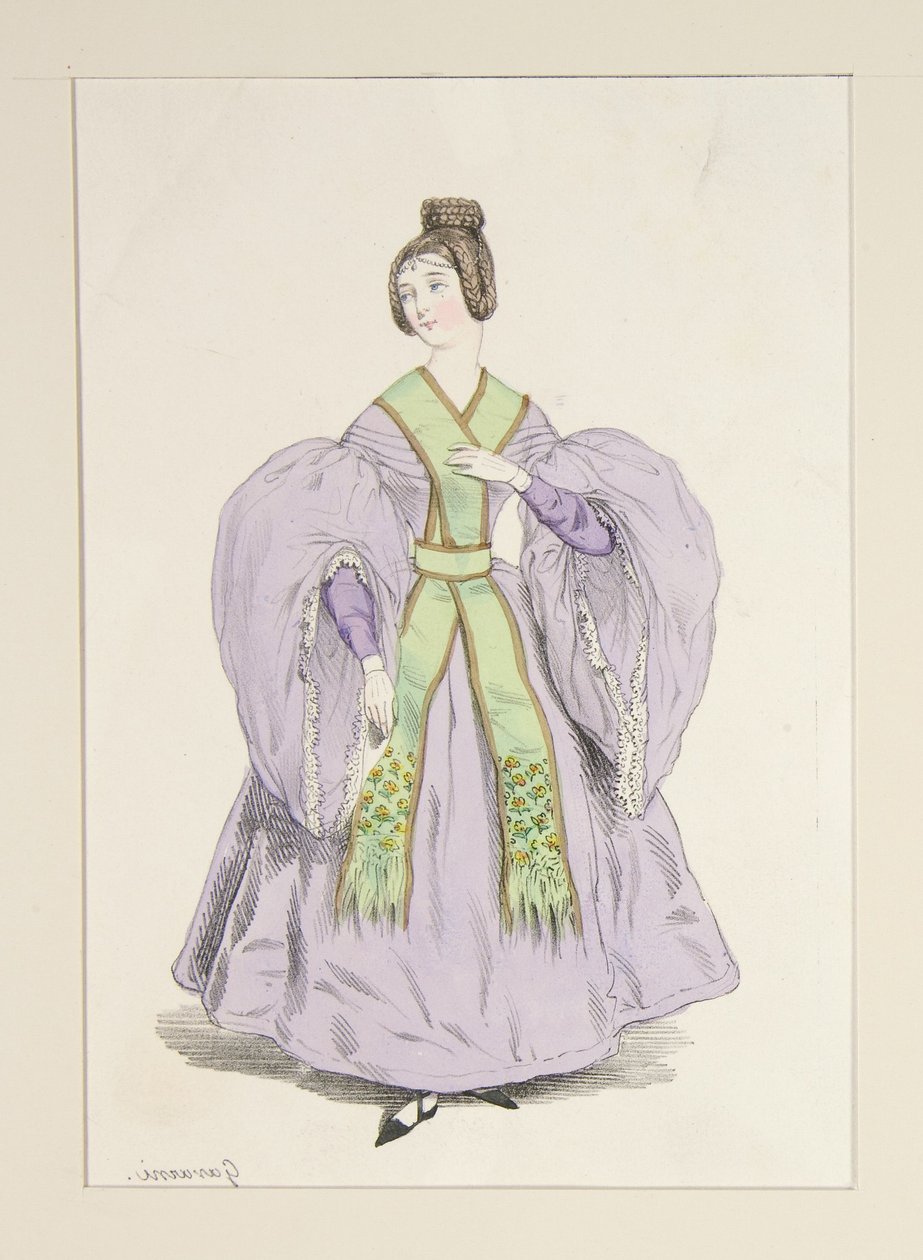 BEI EINER ABENDGESELLSCHAFT. (März 1835.) Kleid aus Seidenmusselin... von Paul Gavarni