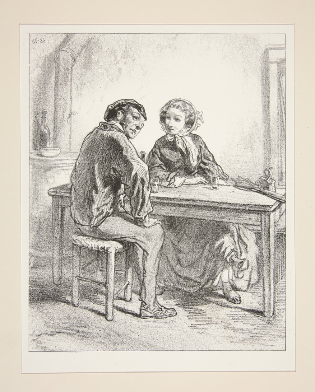 Und deine Schwester, die Broschiererin? Die von diesem Roten verlangt wurde, der die Bescheinigungen im zwölften Arrondissement verwahrte... von Paul Gavarni
