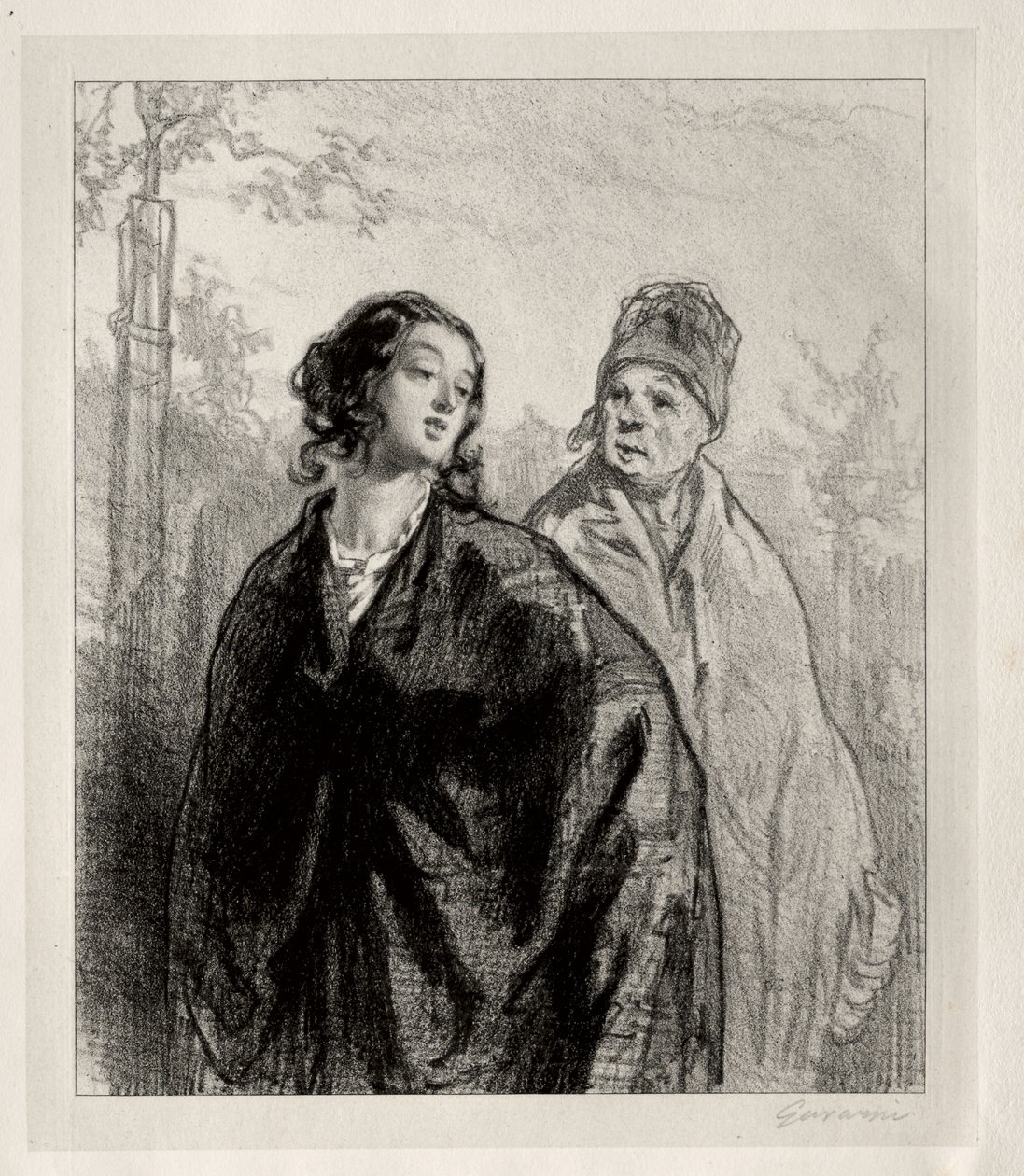 Das Mädchen und die Mutter von Paul Gavarni
