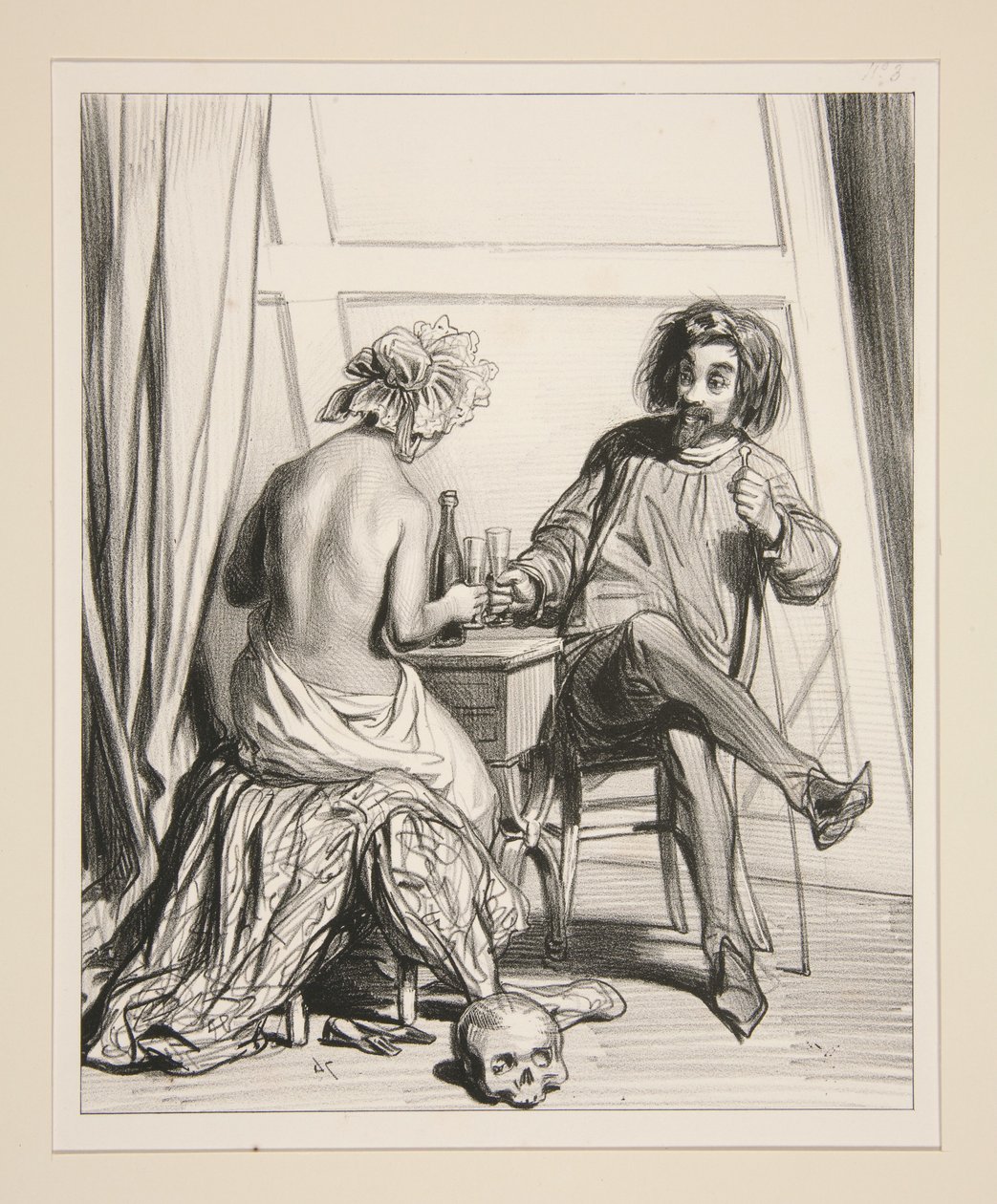 La Madelaine (sic), das war eine Frau, die Dummheiten gemacht hatte, nicht wahr (sic), Monsieur Henri? Zum Tode! von Paul Gavarni