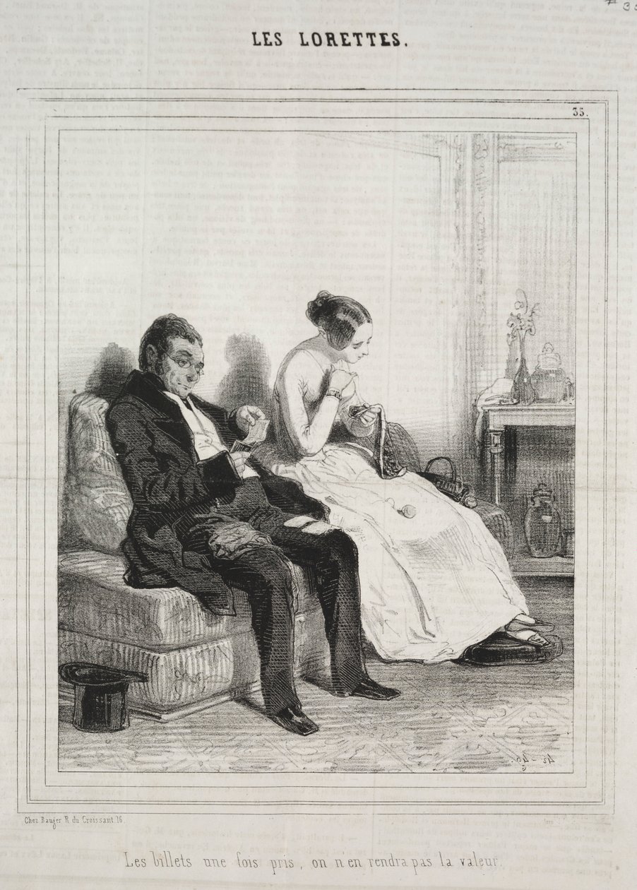 Les Lorettes, 1842 von Paul Gavarni