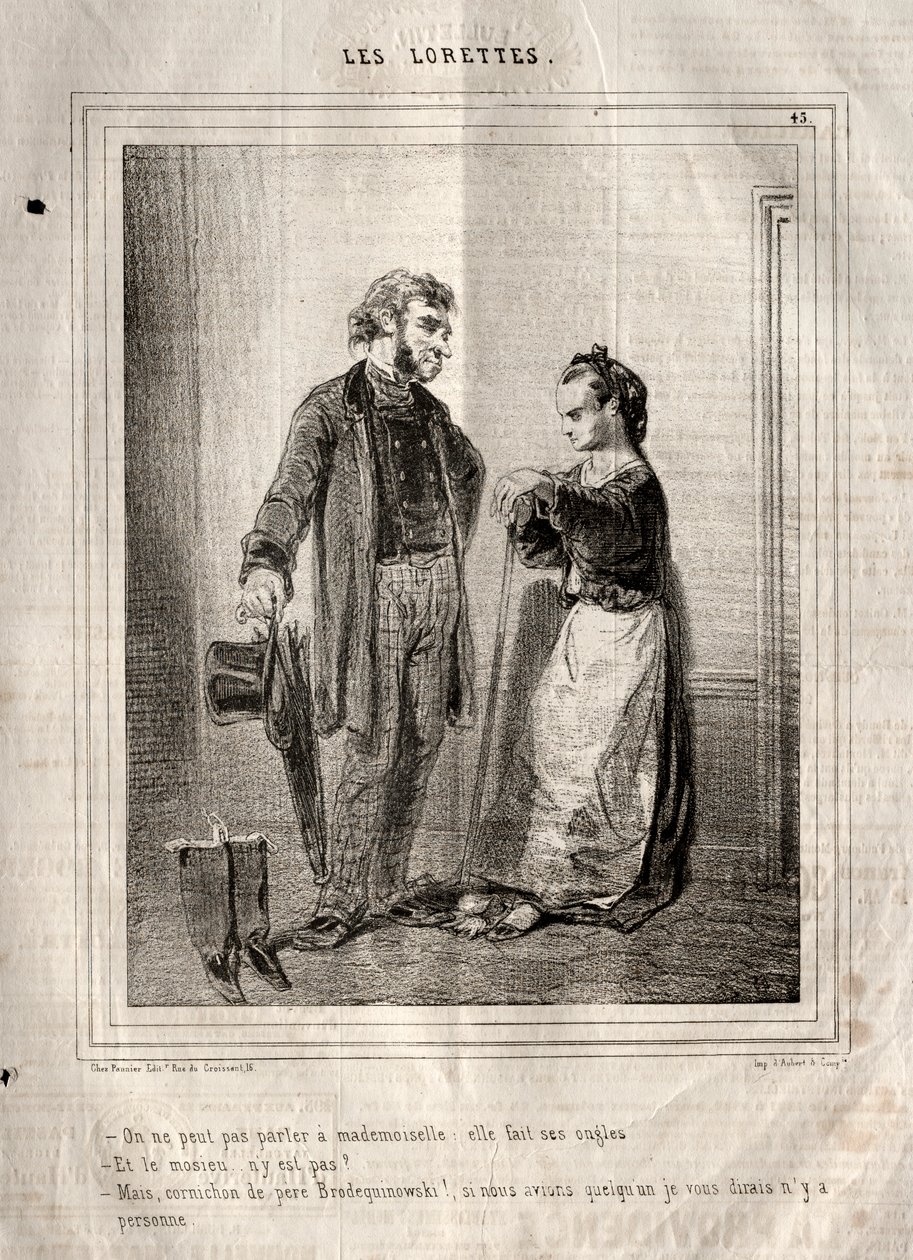 Les Lorettes, 1842 von Paul Gavarni