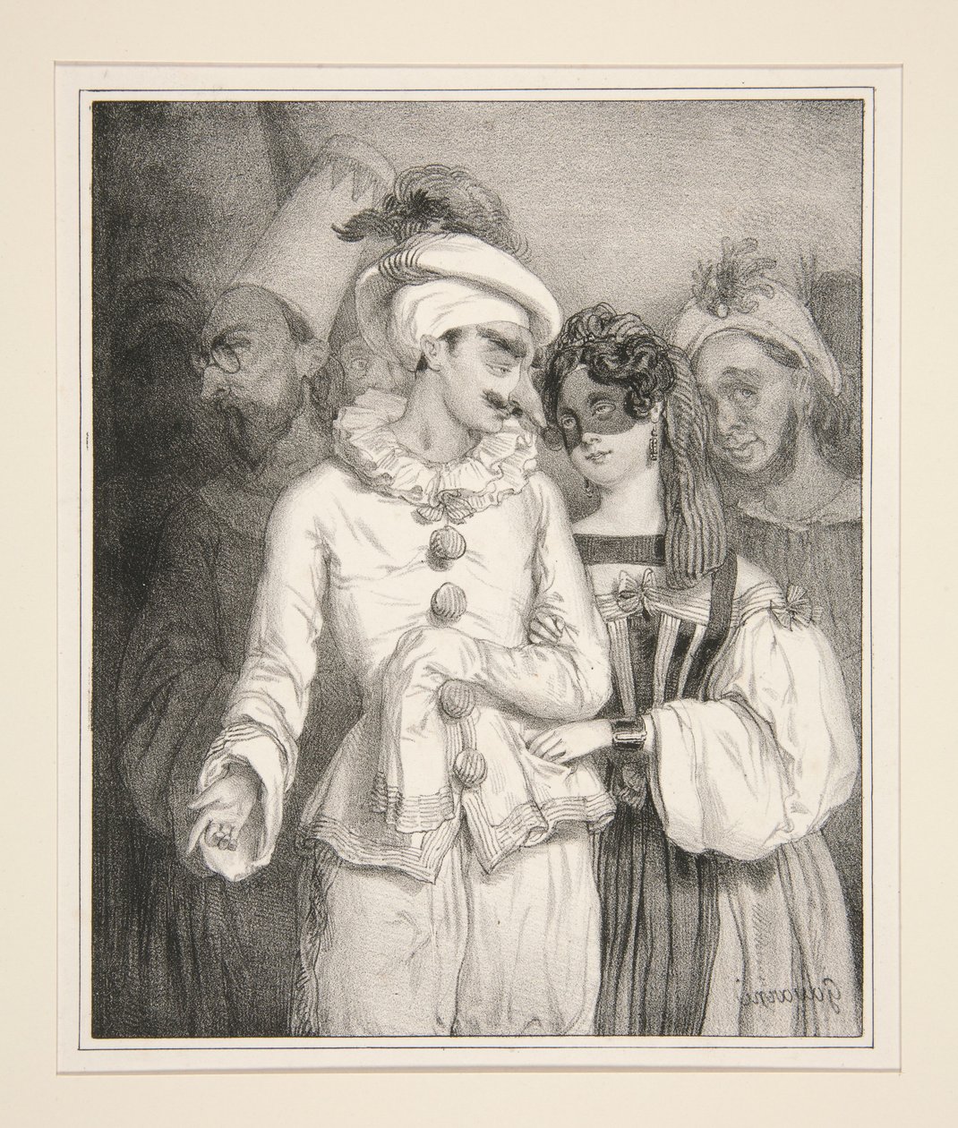 MASKERADE, nach einem Aquarell des Autors. von Paul Gavarni