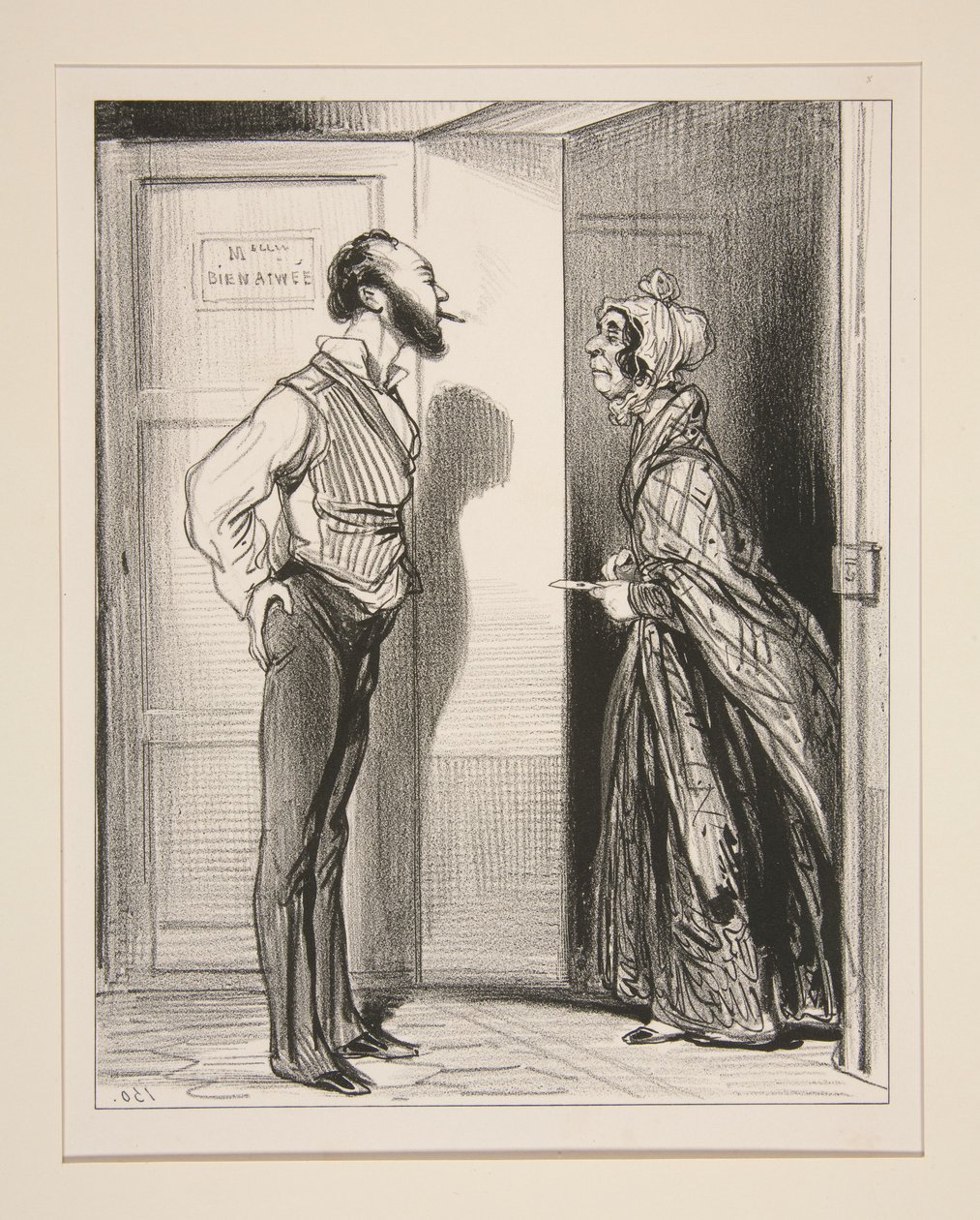 Mademoiselle Bien-Aimée? - Sie ist nicht da... von Paul Gavarni