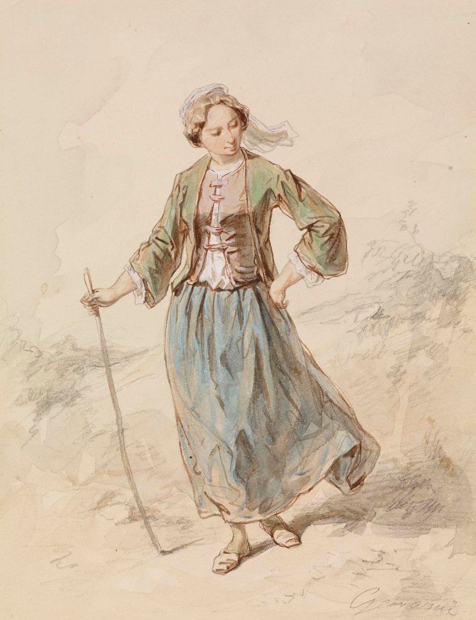 Bauernmädchen von Paul Gavarni