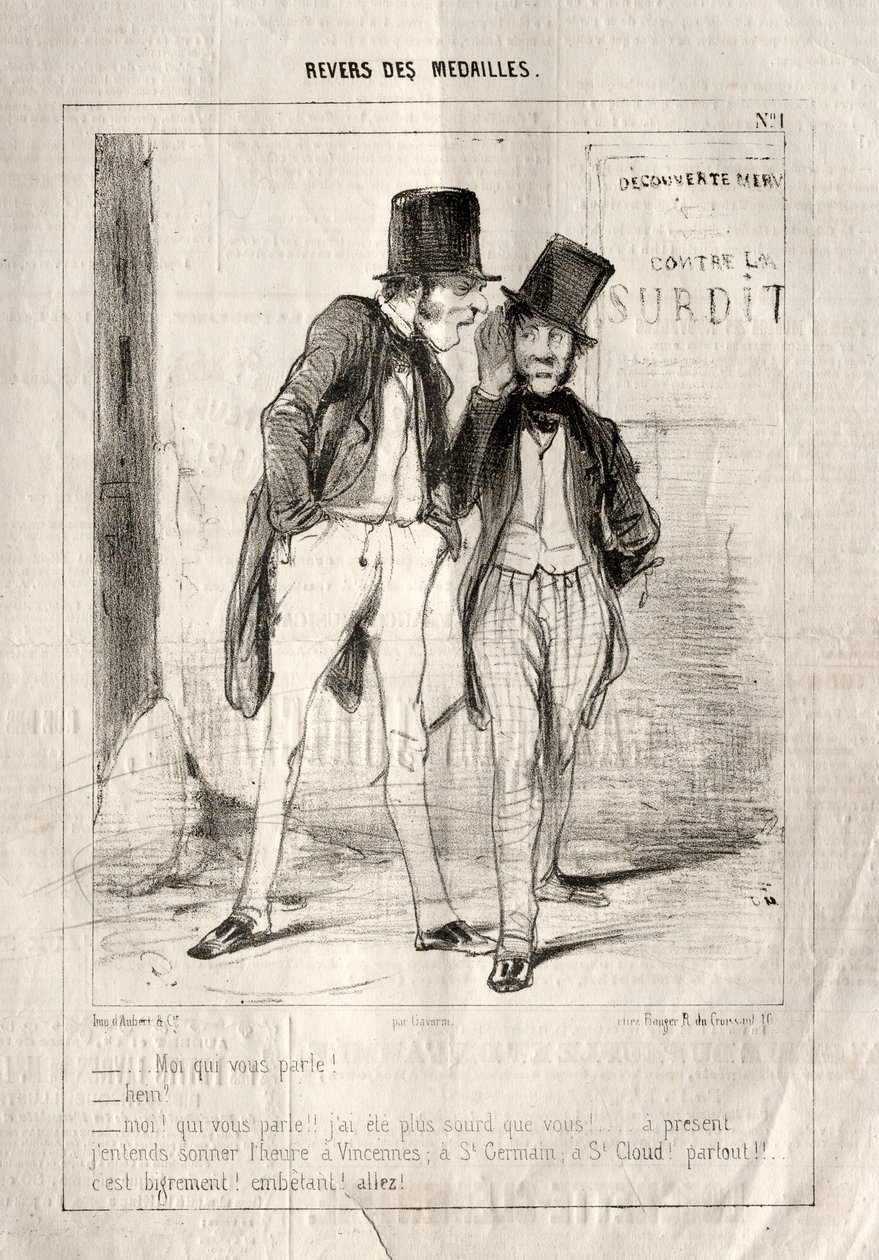Rückseite der Medaillen von Paul Gavarni
