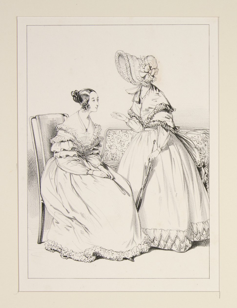 SEPTEMBER 1838. Musselinkleid mit gezackten Volants; ... von Paul Gavarni