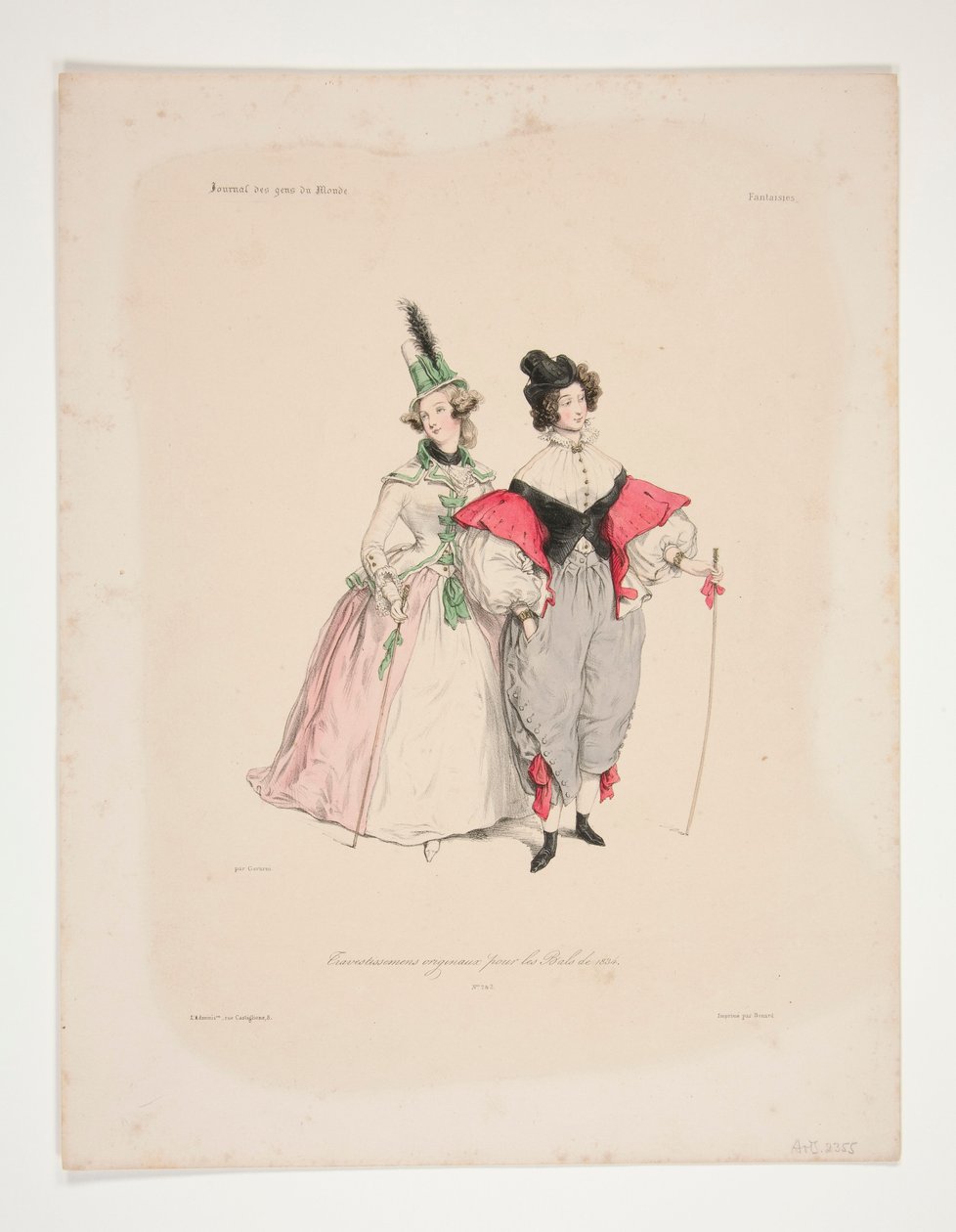 Originale Verkleidungen für die Bälle von 1834. Nr. 2 und 3. von Paul Gavarni