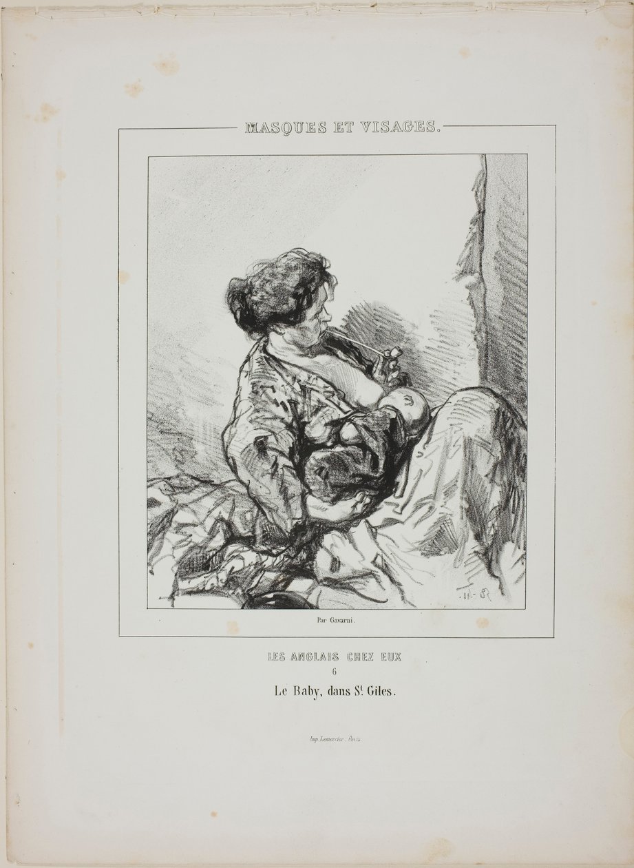 Das Baby in Saint-Giles, aus Masques et Visages von Paul Gavarni