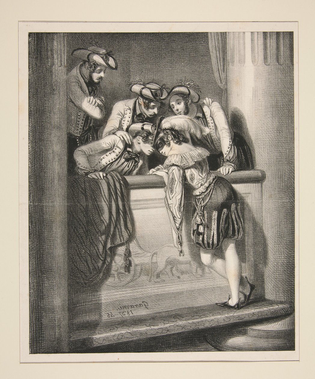 EIN FRÜHSTÜCK, im Morgengrauen. von Paul Gavarni