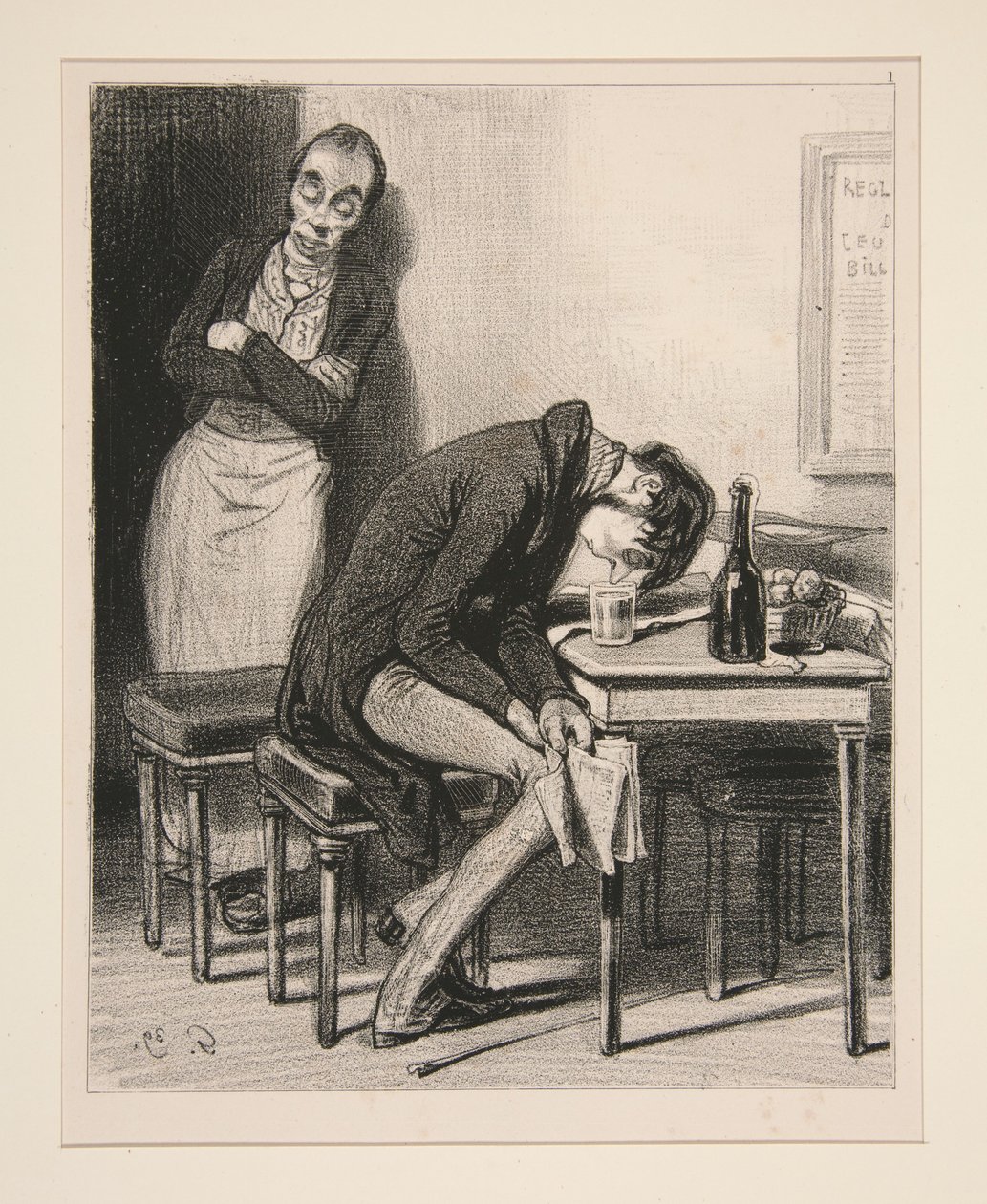 "Ein drittes Mal entkam sie mir nicht, und ich glaubte, vergeben zu sein..." von Paul Gavarni
