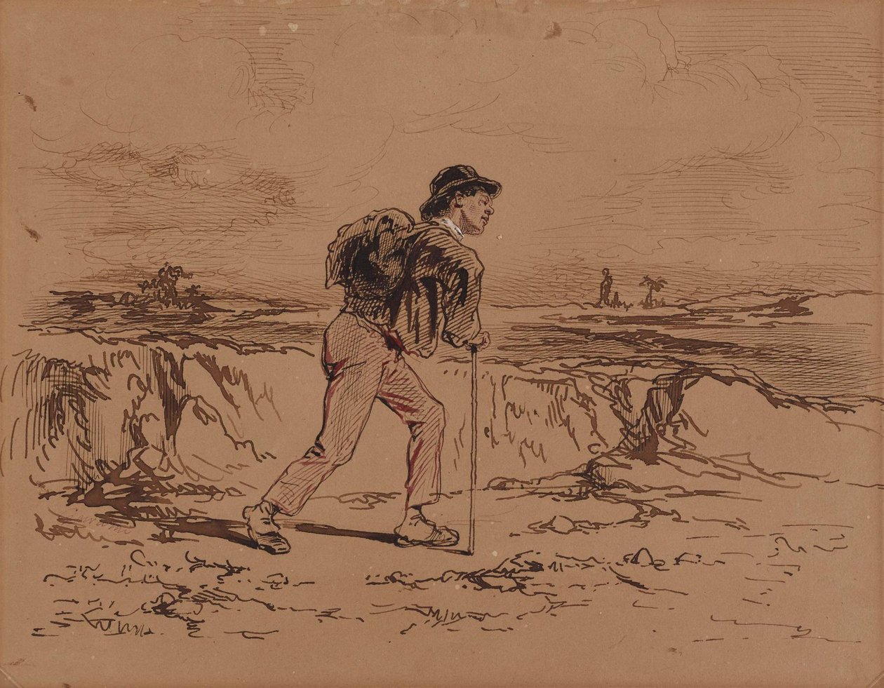 Junger Mann mit Rucksack von Paul Gavarni