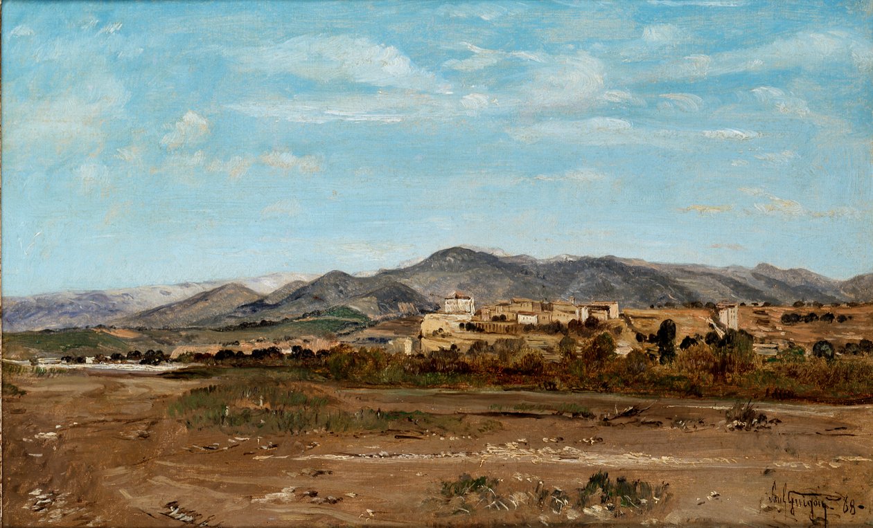 Dorf Lauris in Vaucluse am Ufer des Flusses Durance von Paul Guigou