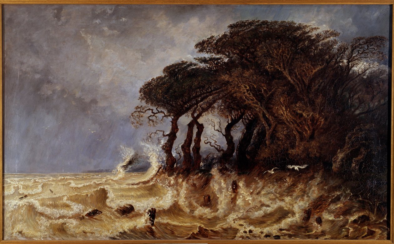 Große Flut der Tagundnachtgleiche in der Nähe von Honfleur von Paul Huet
