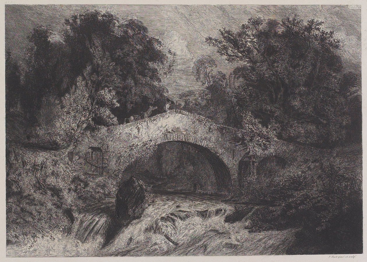 Eine Brücke in der Auvergne von Paul Huet