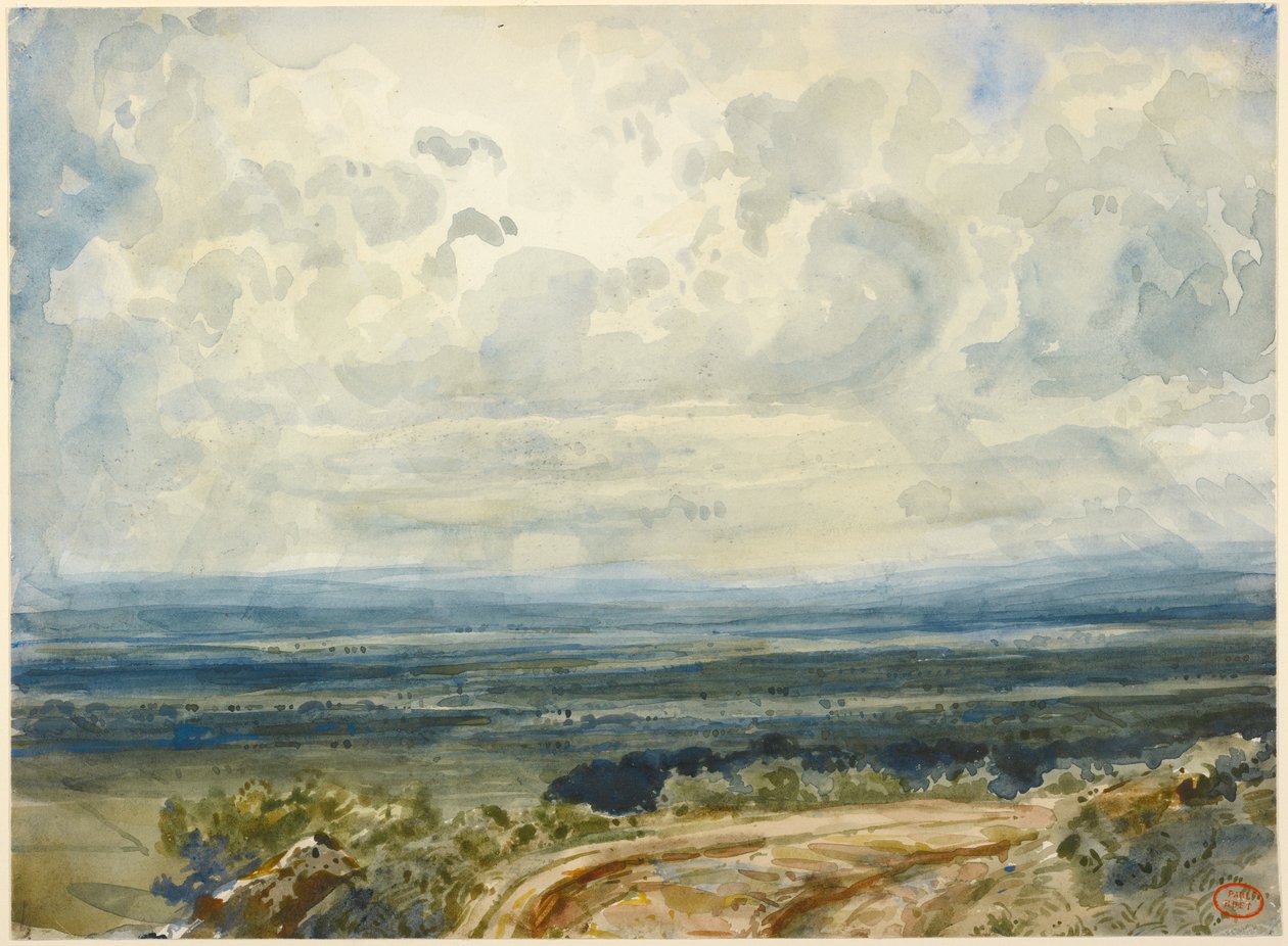 Blick auf ein Tal in der Normandie von Paul Huet