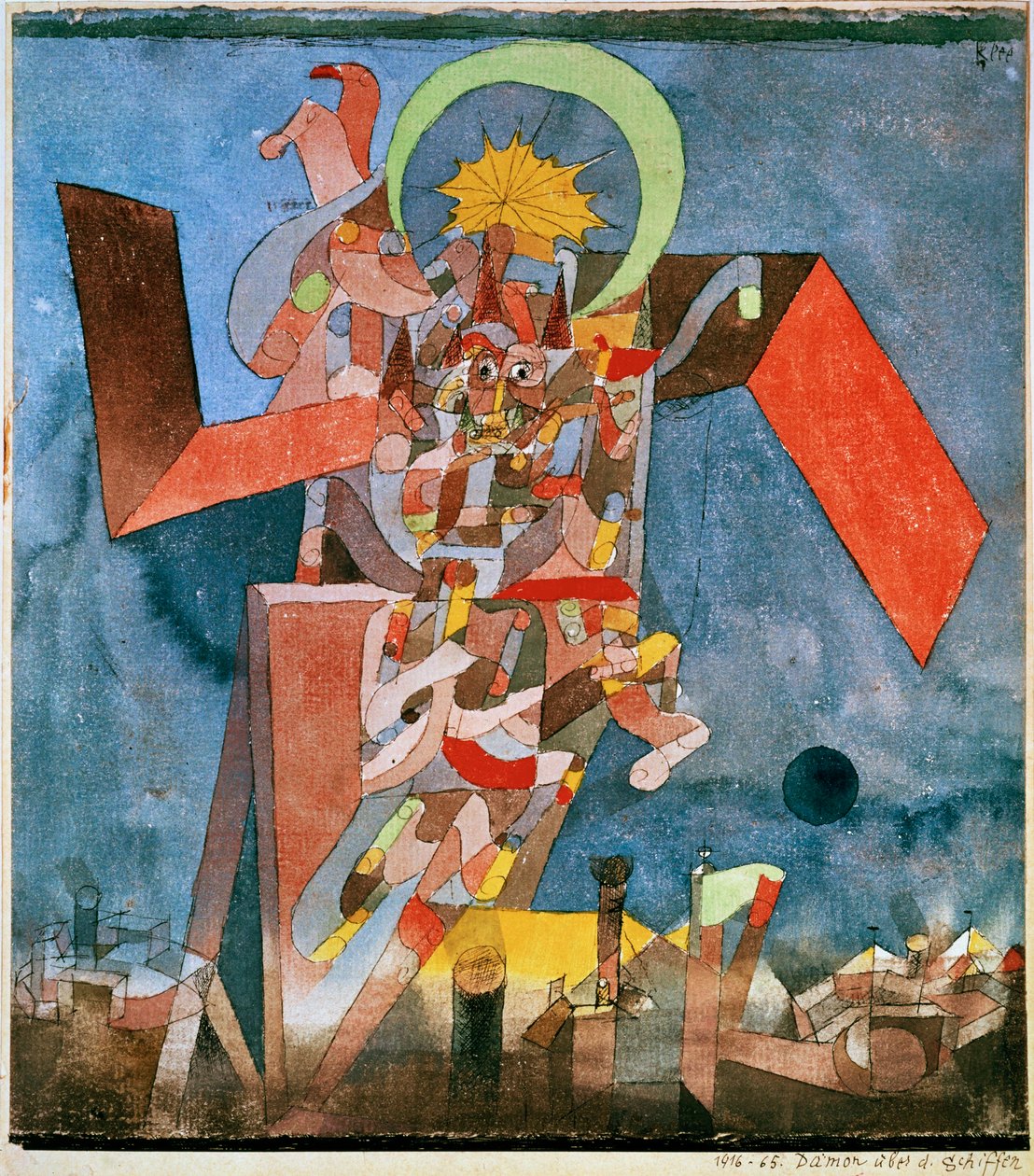 Ein Dämon über Booten von Paul Klee