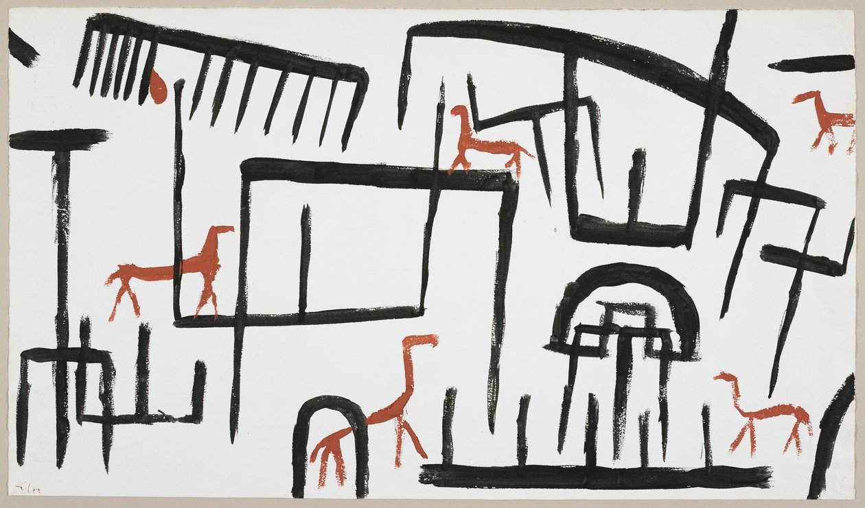 Tiere in einem Gehege von Paul Klee