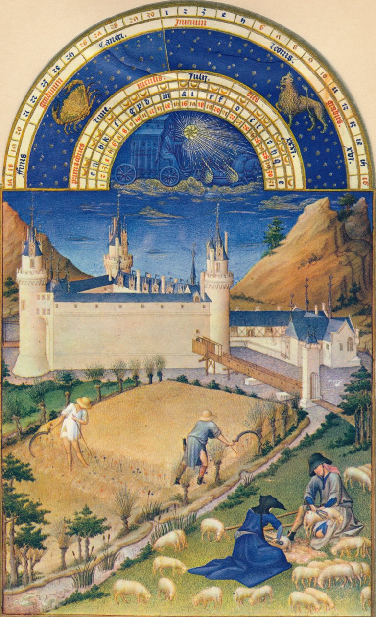 Juli - das Schloss in Poitiers, 15. Jahrhundert, 1939 von Paul Limbourg