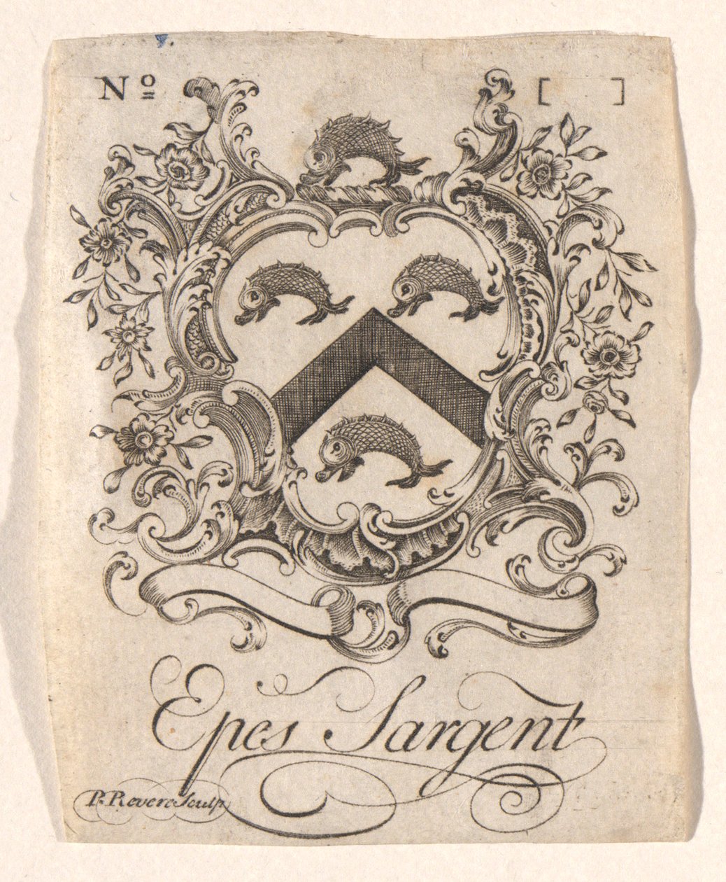 Exlibris von Epes Sargent von Paul Revere