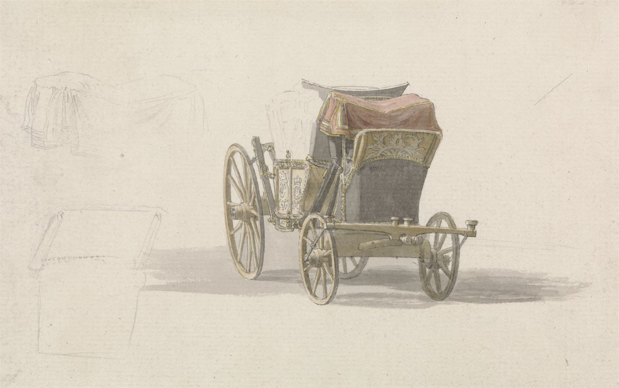 Eine Kutsche mit königlichem Wappen, ca. 1764 von Paul Sandby