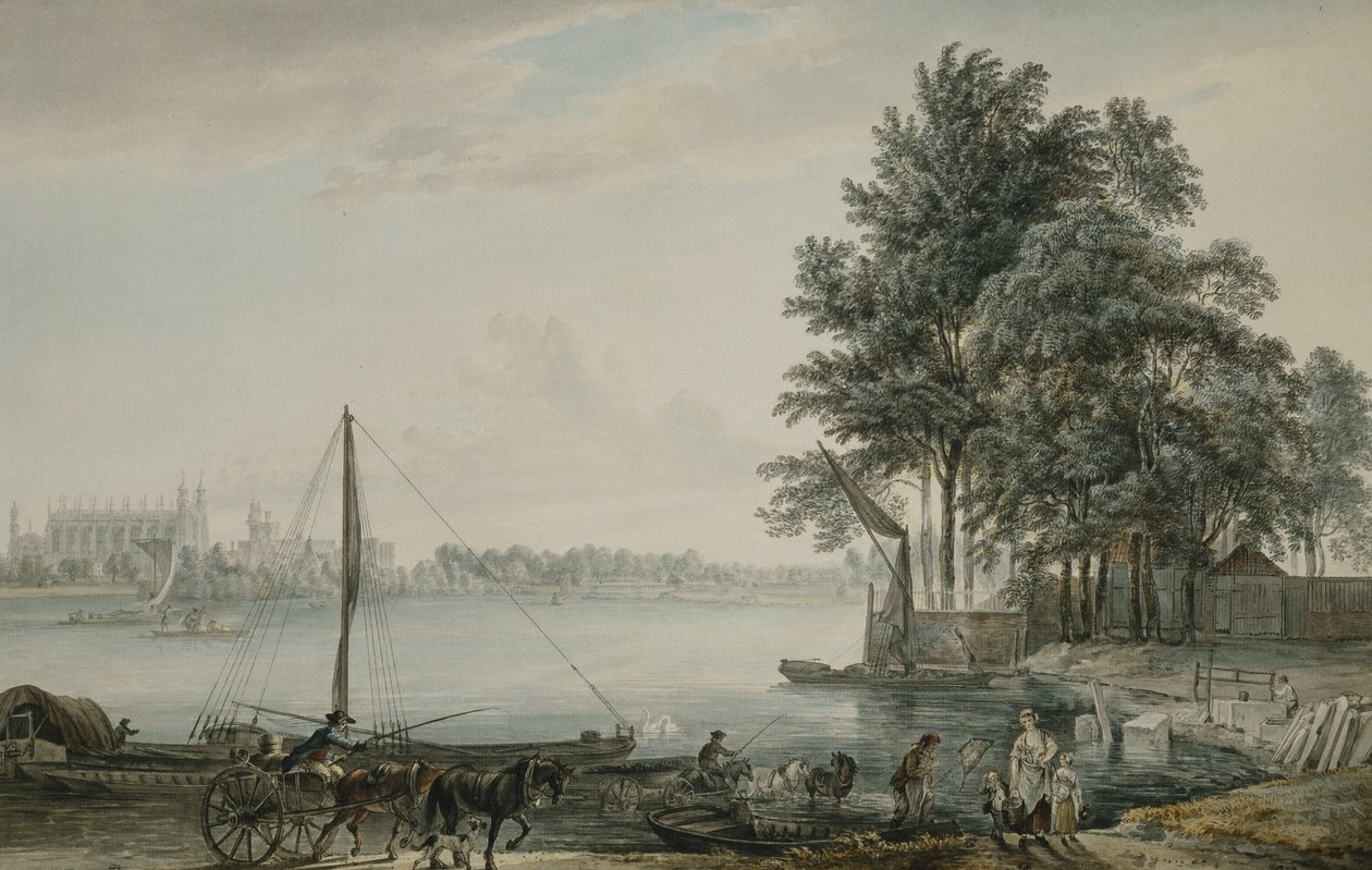 Ein Blick auf das Eton College von der Themse, 1779 von Paul Sandby