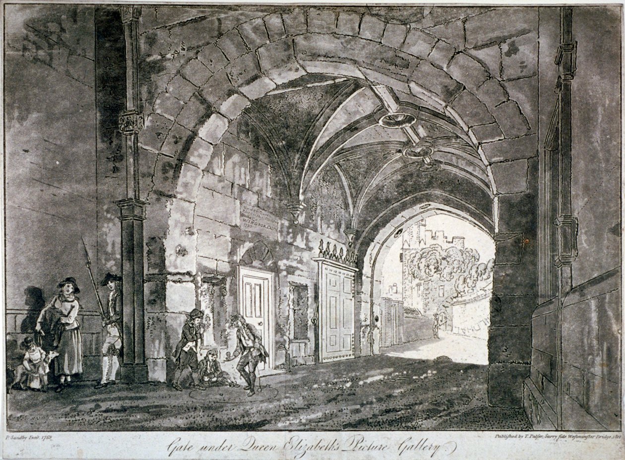 Tor unter der Gemäldegalerie von Königin Elizabeth, Windsor Castle, Berkshire, 1812 von Paul Sandby